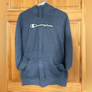 Gray Champion embroidered patch logo Hoodie Sweatshirt Men’s M Gray Pullover